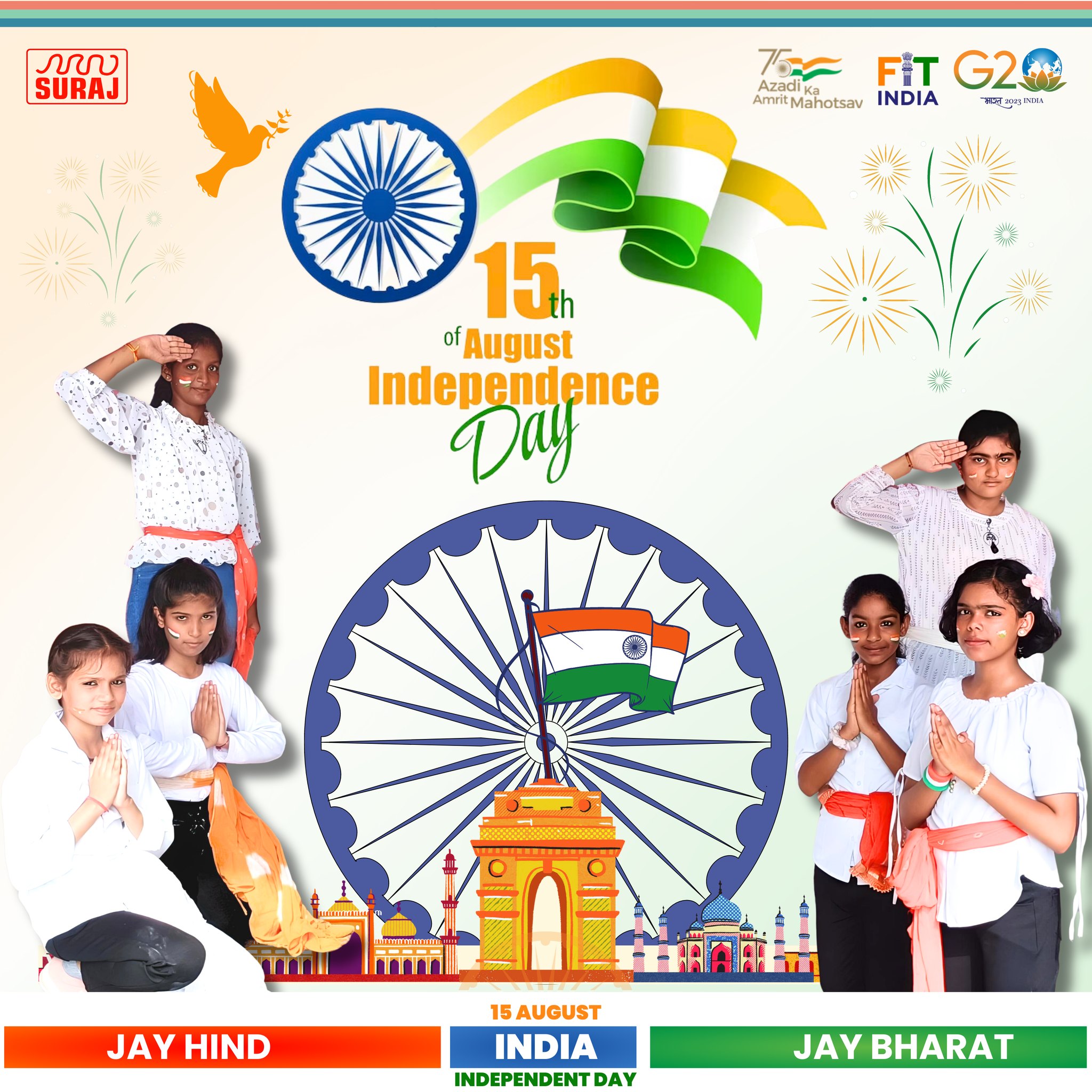 Banner template for independence day on 15 august